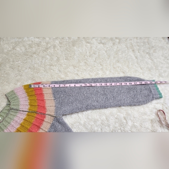 ANTHROPOLOGIE Colleen Pullover Alpaca Wool Blend Sweater Medium Rainbow Gray - Picture 12 of 15